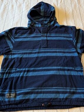 Vermont Flannel Navy & Blue Pullover Hoodie XL